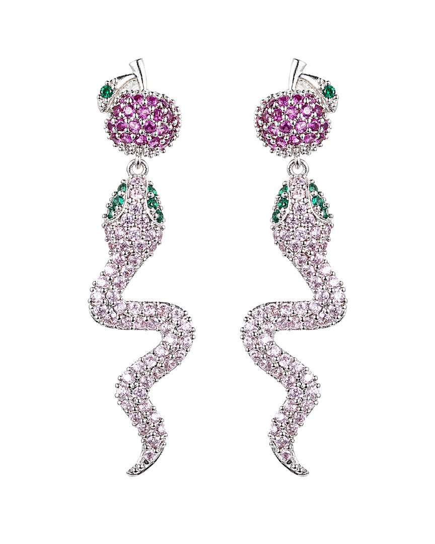 Eye Candy La Cz Apple Snake Drop Earrings