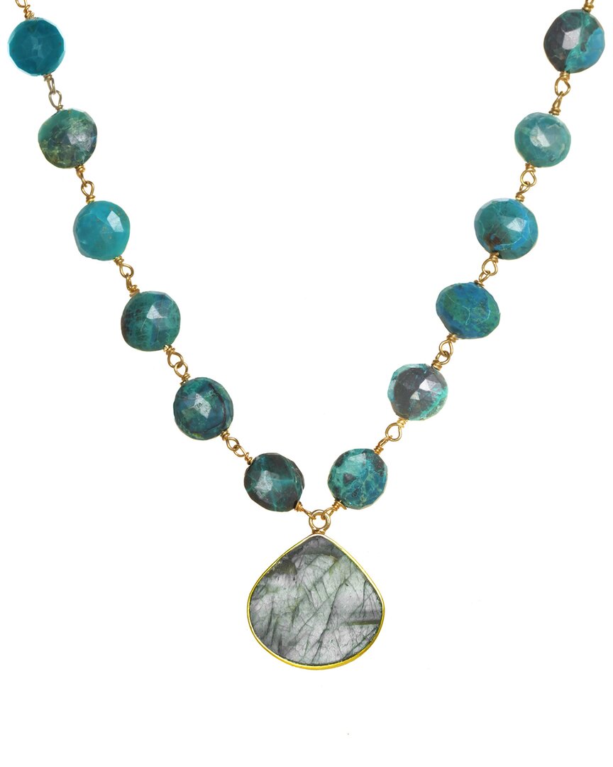 Rachel Reinhardt Gold Over Silver Gemstone Pendant Necklace