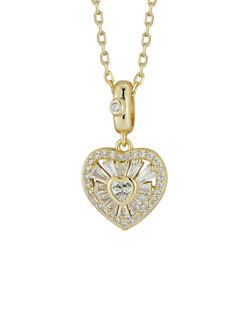 Glaze Jewelry 14K Plated Silver CZ Cluster Heart Necklace