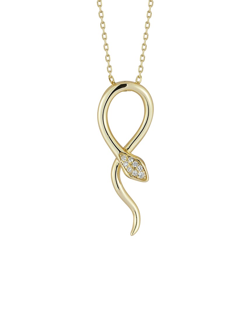 Glaze Jewelry 14K Plated Silver CZ Snake Necklace