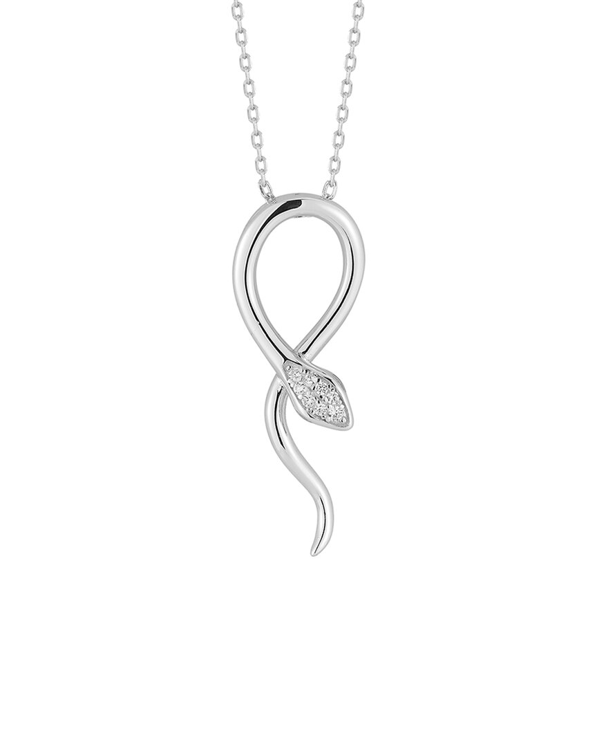 Glaze Jewelry Silver CZ Snake Necklace