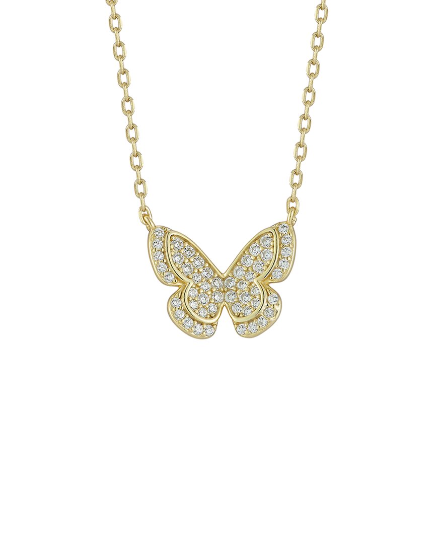 Glaze Jewelry 14K Plated Silver CZ Pave Butterfly Necklace
