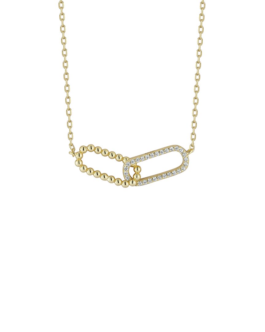 Glaze Jewelry 14K Plated Silver CZ Double Link Necklace
