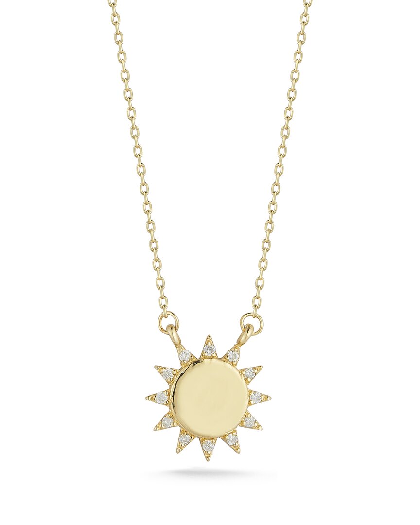 Ember Fine Jewelry 14k 0.05 Ct. Tw. Diamond Sun Necklace