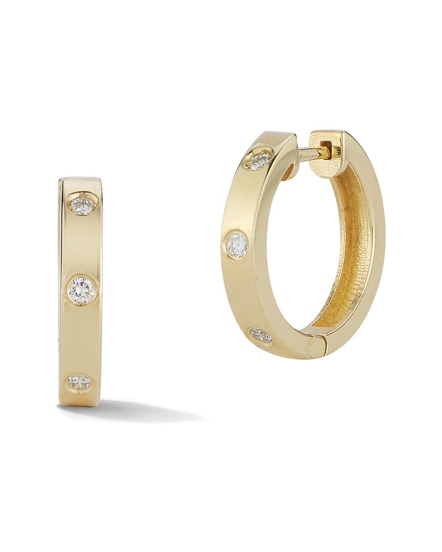 Ember Fine Jewelry 14k 0.1 Ct. Tw. Diamond Huggie Earrings In Metallic