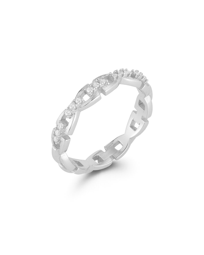 Chloe & Madison Chloe And Madison Silver Cz Link Chain Ring