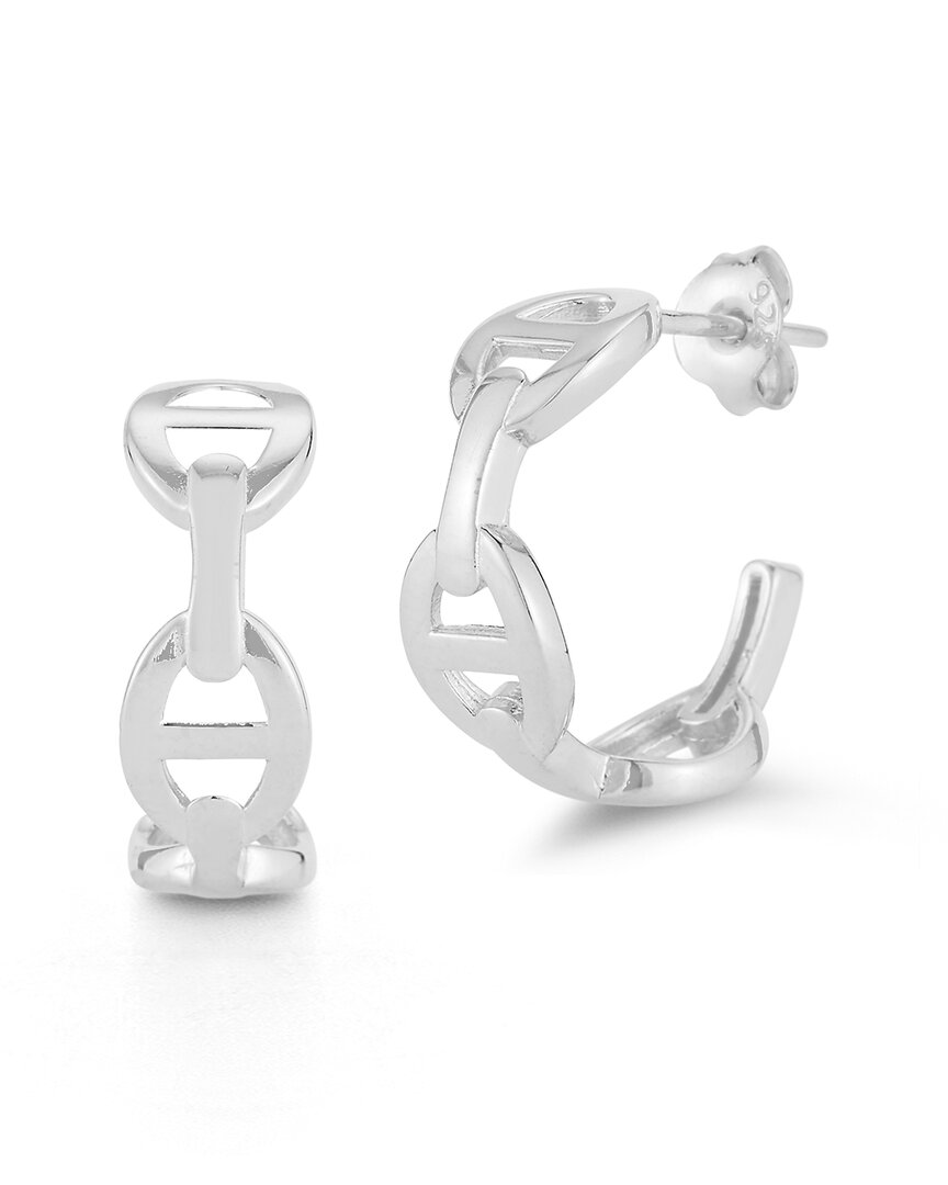 Chloe & Madison Chloe And Madison Silver Mariner Link Hoops