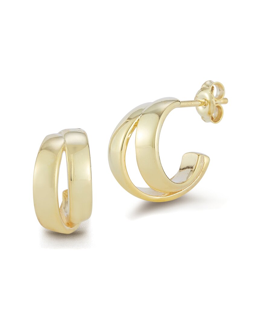 Chloe & Madison Chloe And Madison 14k Over Silver Double Hoops