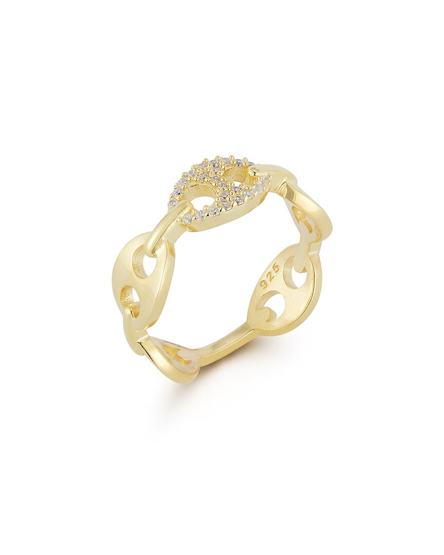 Shop Chloe & Madison Chloe And Madison 14k Over Silver Cz Mariner Link Ring