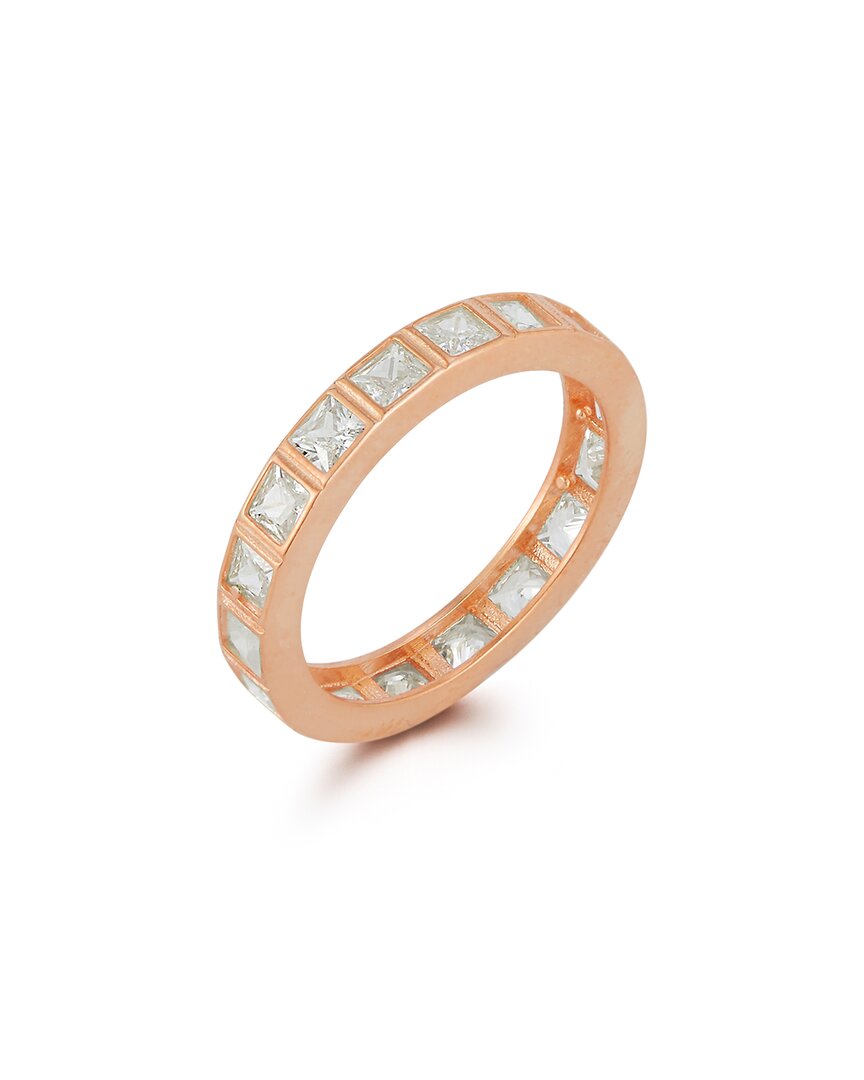 Chloe & Madison Chloe And Madison 14k Rose Gold Over Silver Cz Ring