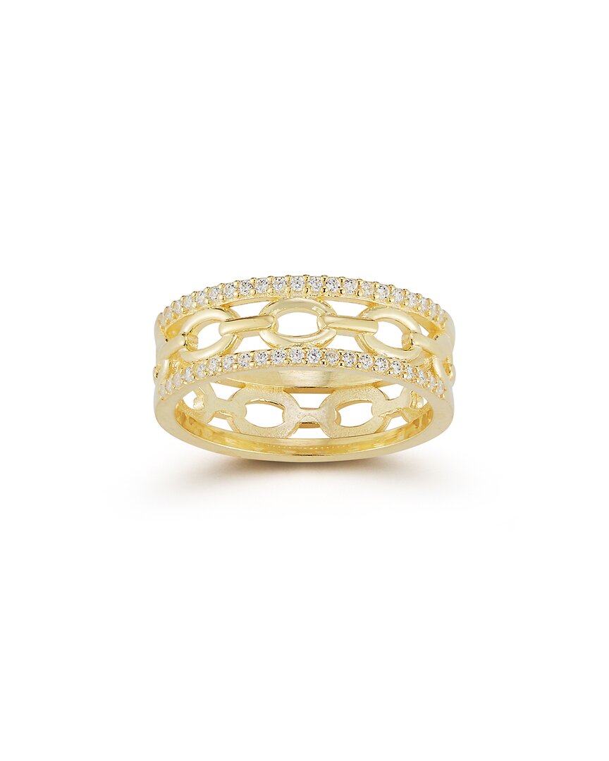 Chloe & Madison Chloe And Madison 14k Over Silver Cz Triple Stack Ring