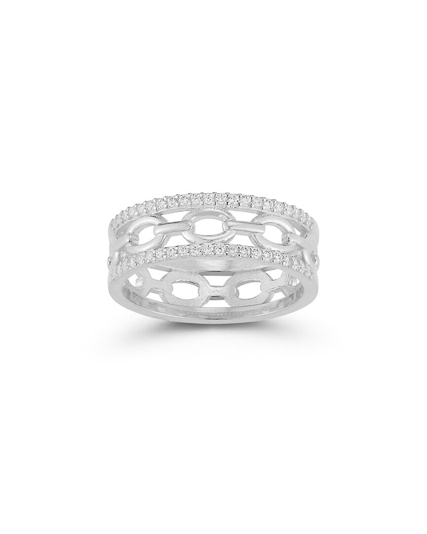 Chloe & Madison Chloe And Madison Silver Cz Triple Stack Ring