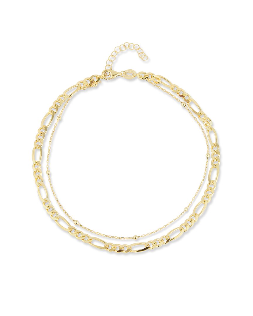 Chloe & Madison Chloe And Madison 14k Over Silver Double Chain Anklet