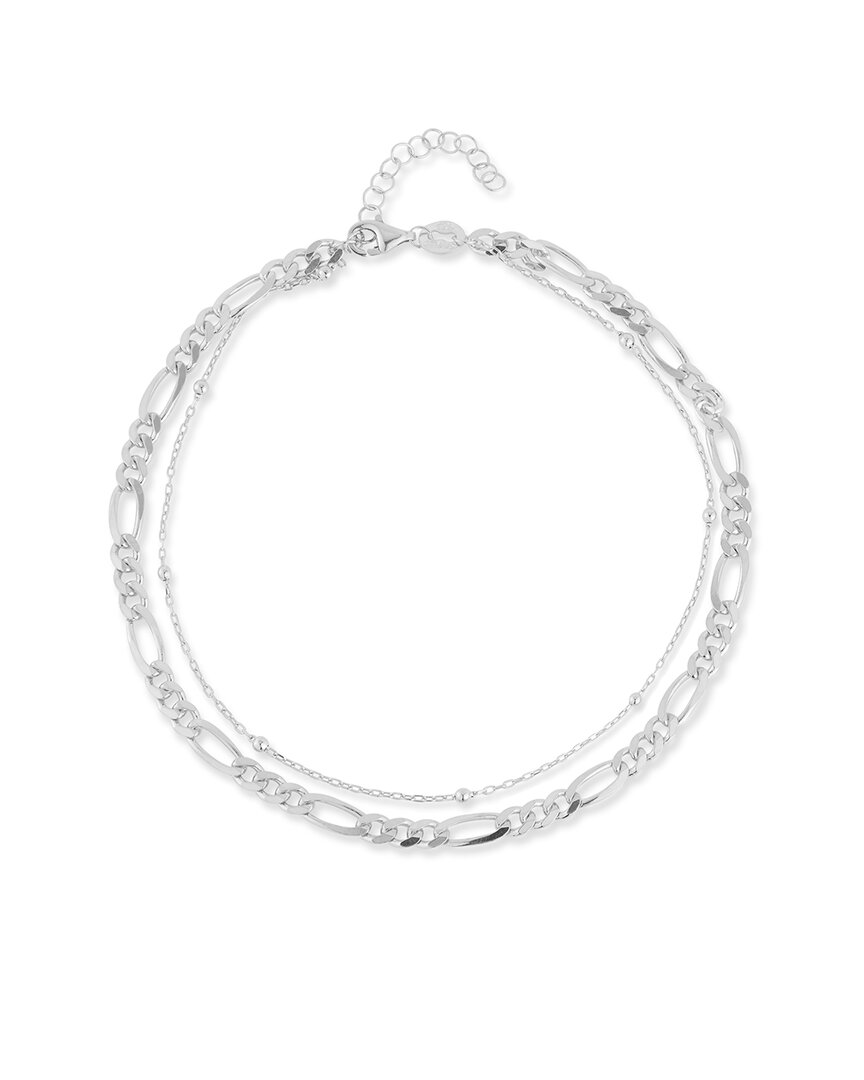 Chloe & Madison Chloe And Madison Silver Double Chain Anklet