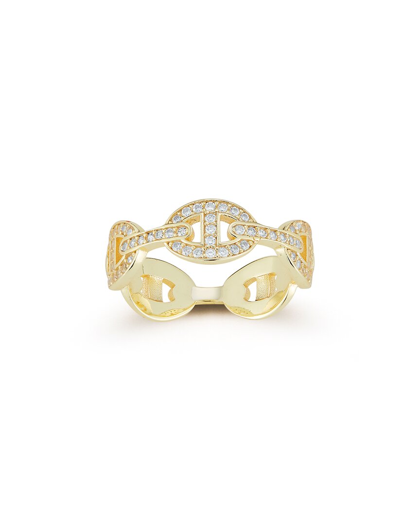 Shop Chloe & Madison Chloe And Madison 14k Over Silver Cz Mariner Link Ring