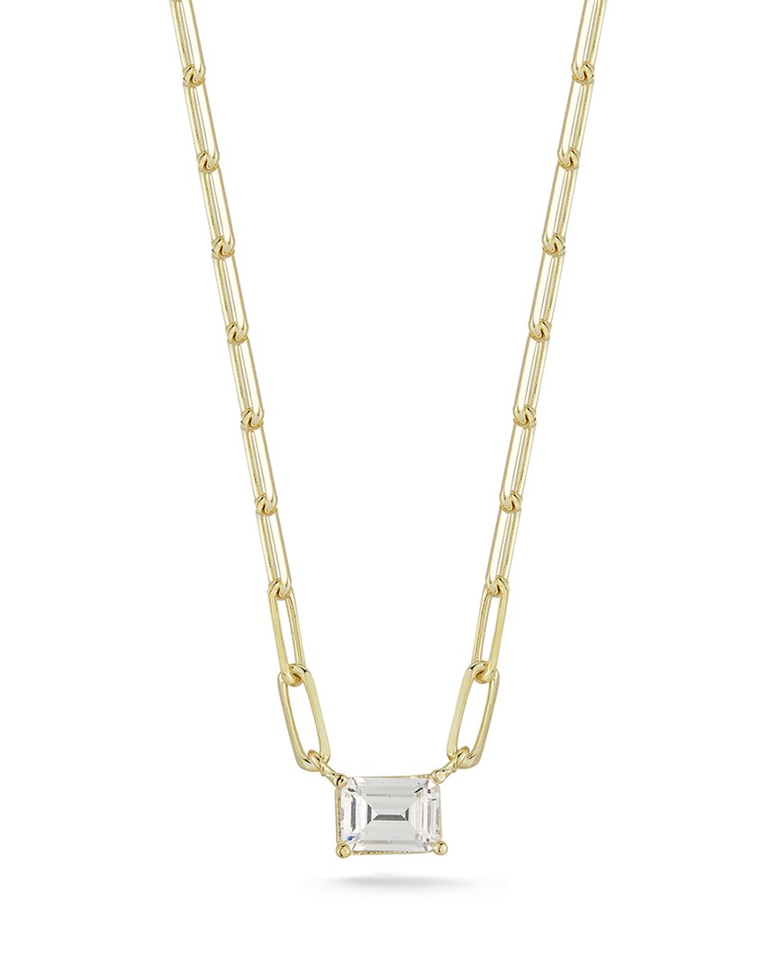Chloe & Madison Chloe And Madison 14k Over Silver Cz Necklace