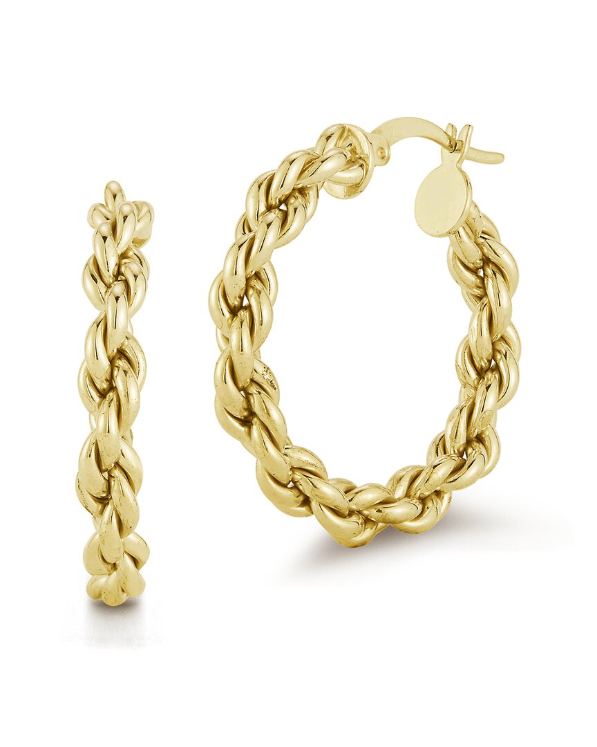 Chloe & Madison Chloe And Madison 14k Over Silver Rope Chain Hoops