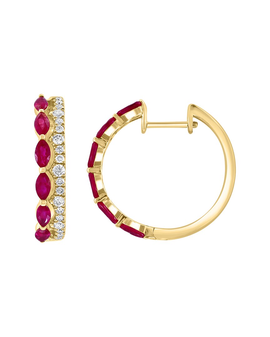 Effy Fine Jewelry 14K 1.60 ct. tw. Diamond & Ruby Earrings