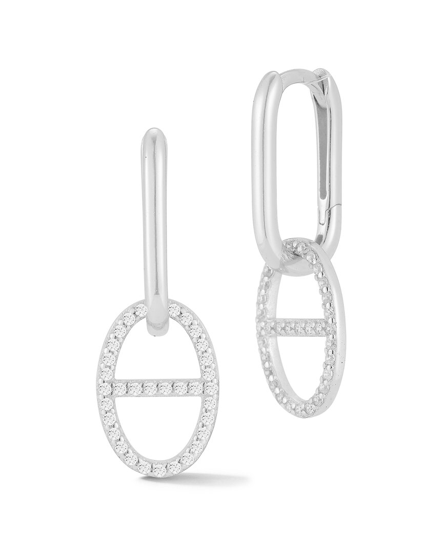 Glaze Jewelry Silver Diamond Cz Mariner Link Drop Earrings