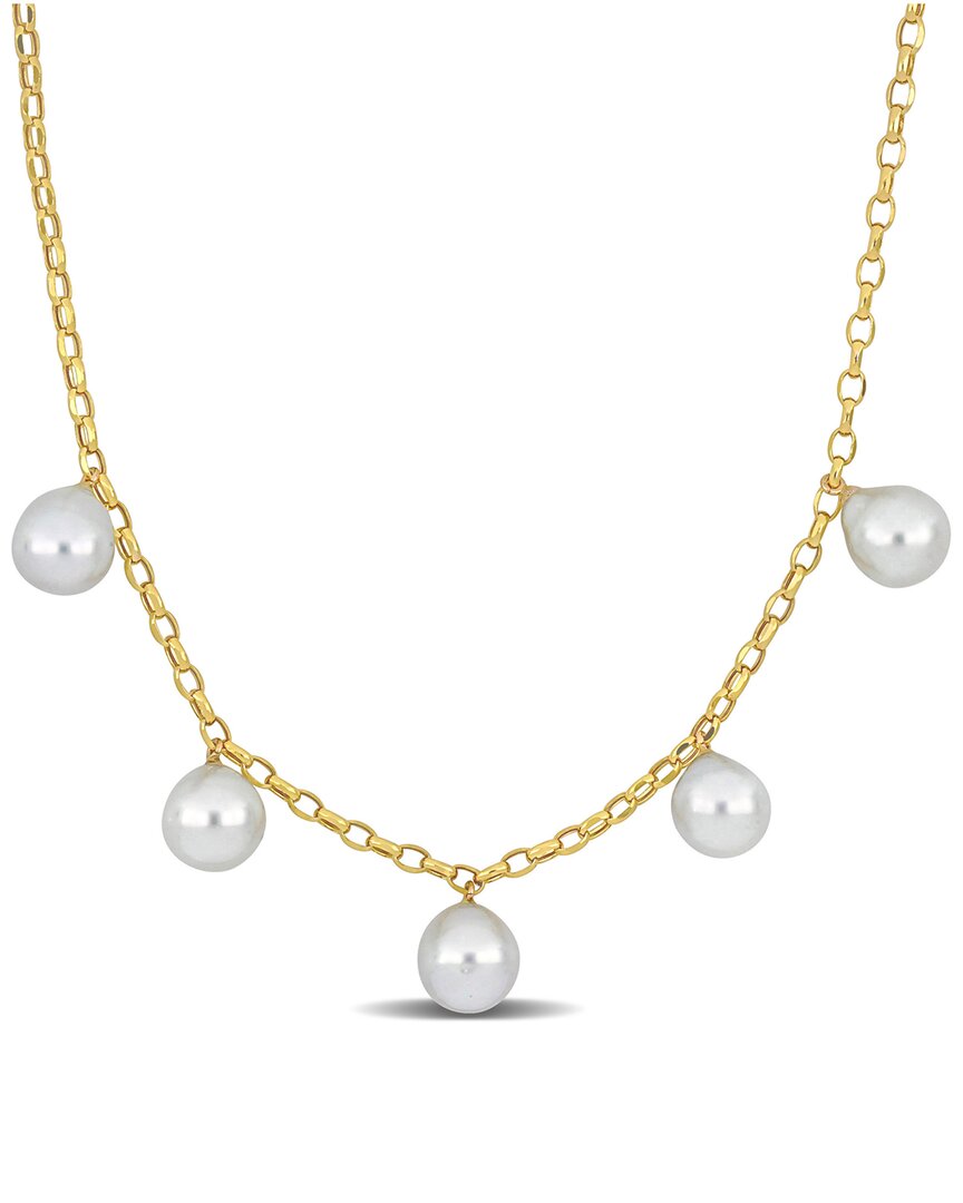 Rina Limor 10k 9-10mm Pearl Drop Necklace