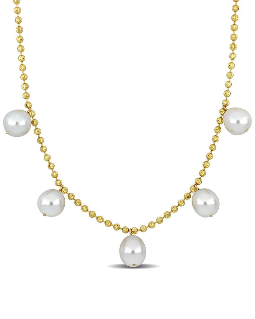 Rina Limor 10k 11-12mm Pearl Ball Cut Necklace