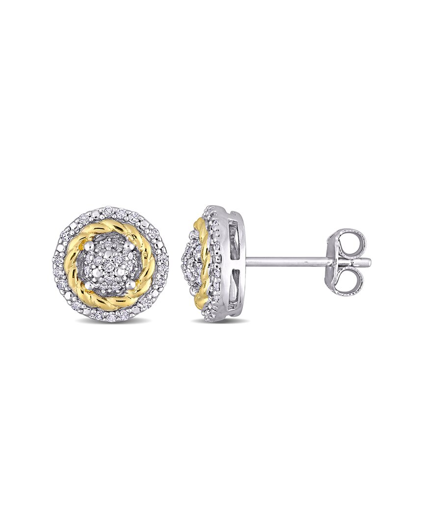 Rina Limor Vermeil 0.22 Ct. Tw. Diamond Rope Halo Earrings