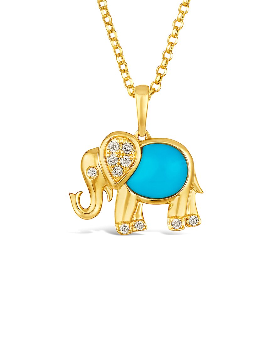 Le Vian ® Alive 14k 0.85 Ct. Tw. Diamond & Turquoise Pendant