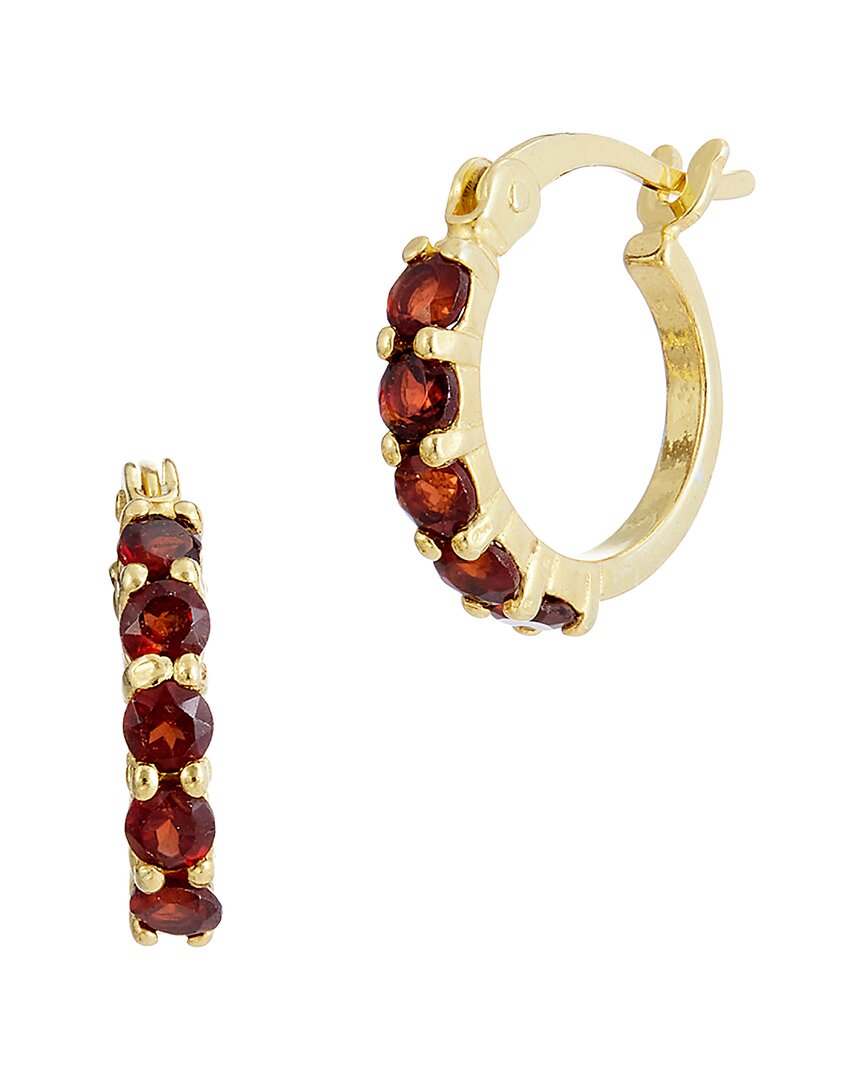 Savvy Cie 18k Over Silver Cz Hoops