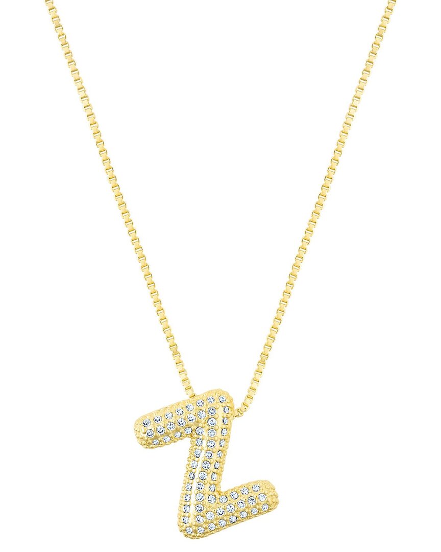 Adornia 14k Gold Plated Pave Bubble Letter