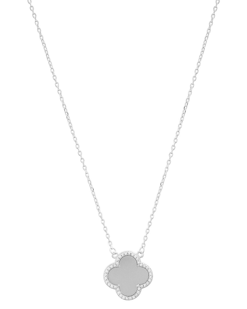 Adornia Crystal Halo Clover Pendant Necklace