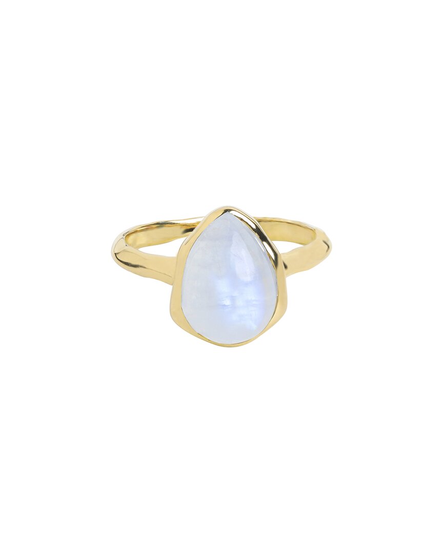 Tiramisu 14k Plated 3.25 Ct. Tw. Rainbow Moonstone Ring