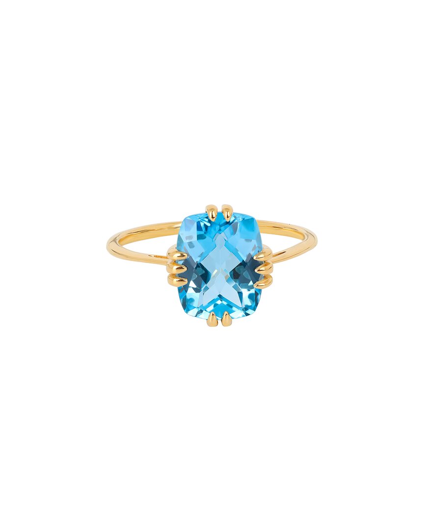 Tiramisu 14k Plated 3.75 Ct. Tw. Swiss Blue Topaz Ring
