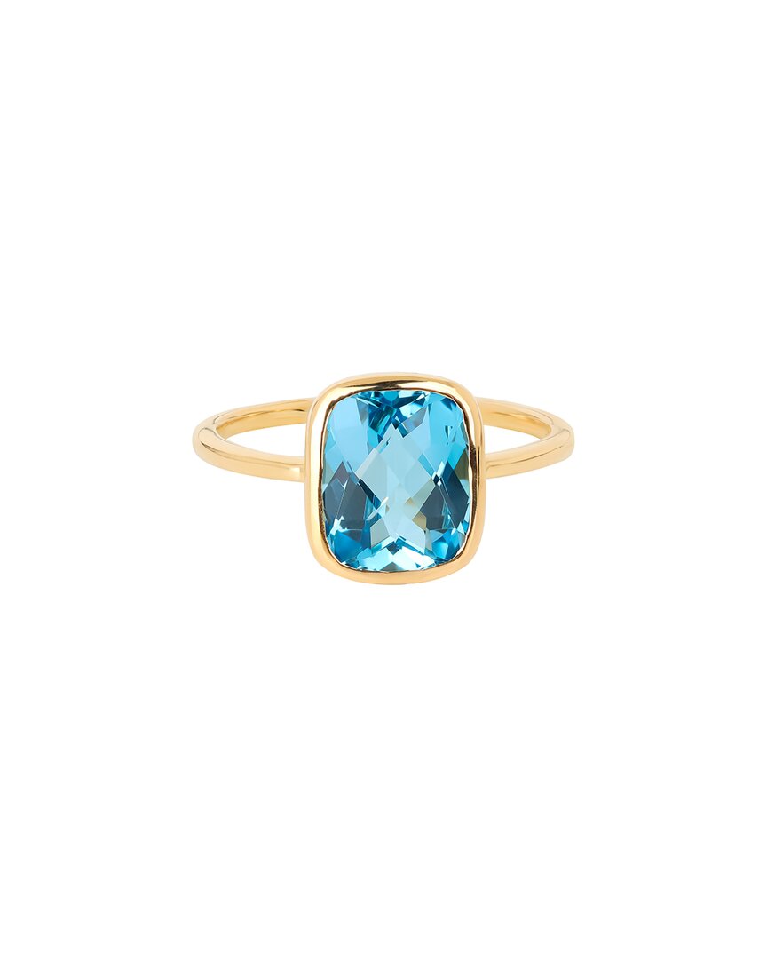 Tiramisu 14k Plated 3.75 Ct. Tw. Swiss Blue Topaz Ring