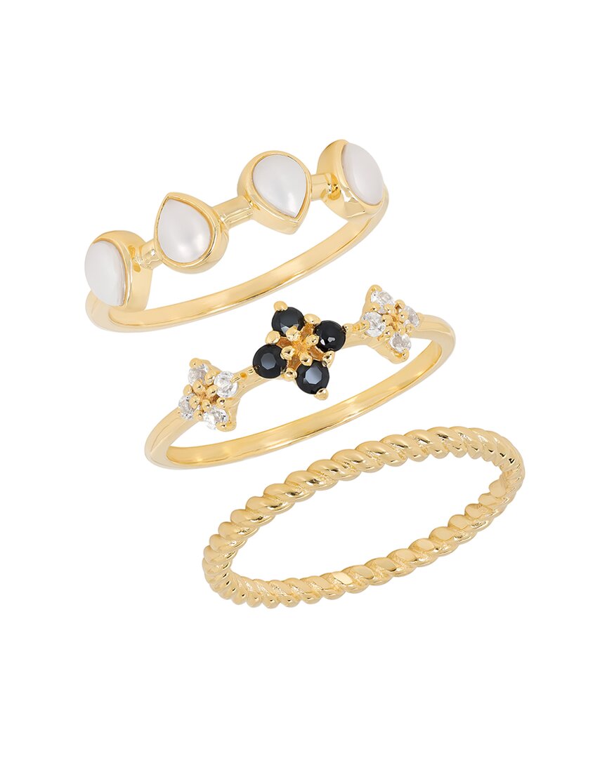 Tiramisu 14k Plated 1.02 Ct. Tw. Black Spinel
