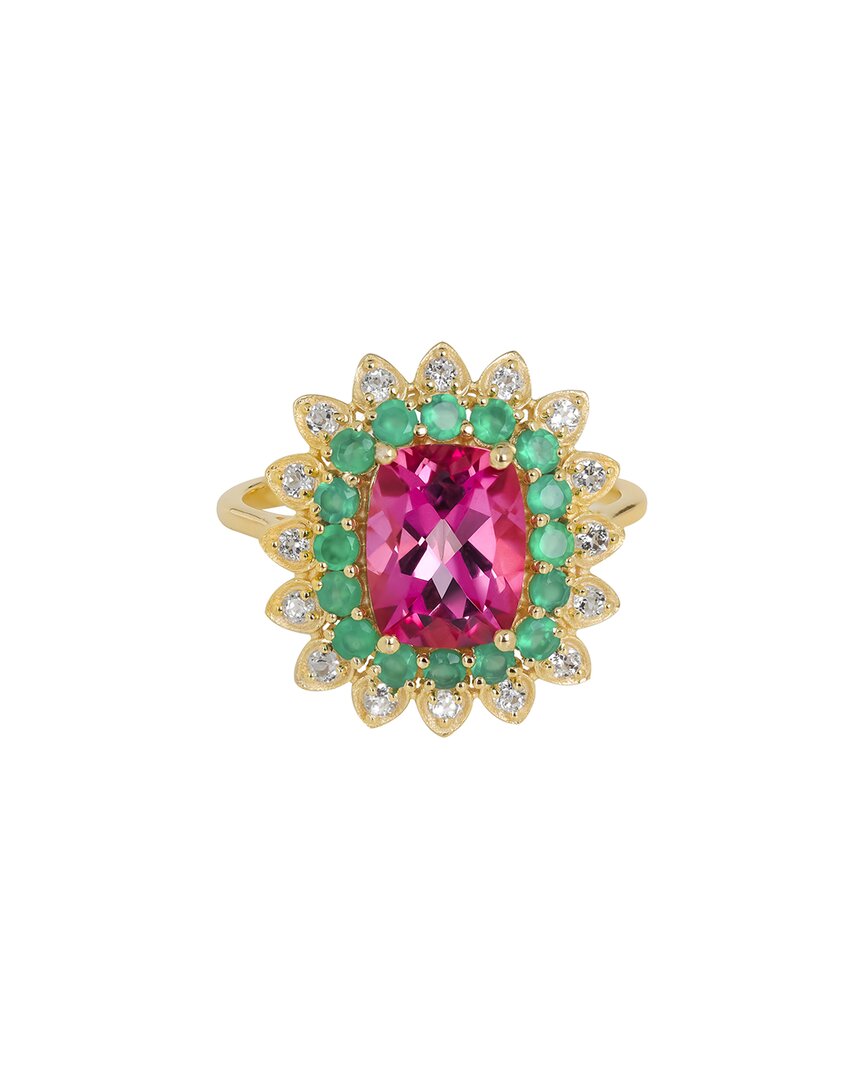 Tiramisu 14k Plated 3.55 Ct. Tw. Pink Topaz