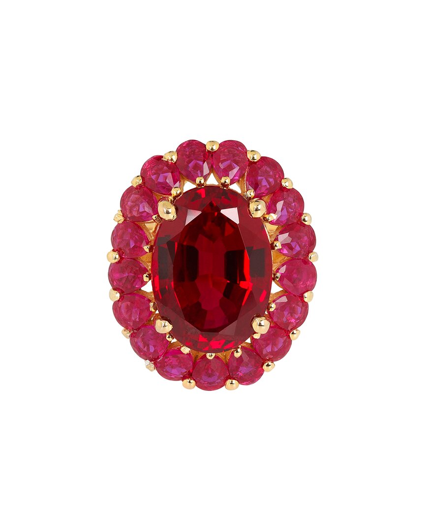 TIRAMISU TIRAMISU 14K PLATED 10.30 CT. TW. LAB-CREATED RUBY RING 