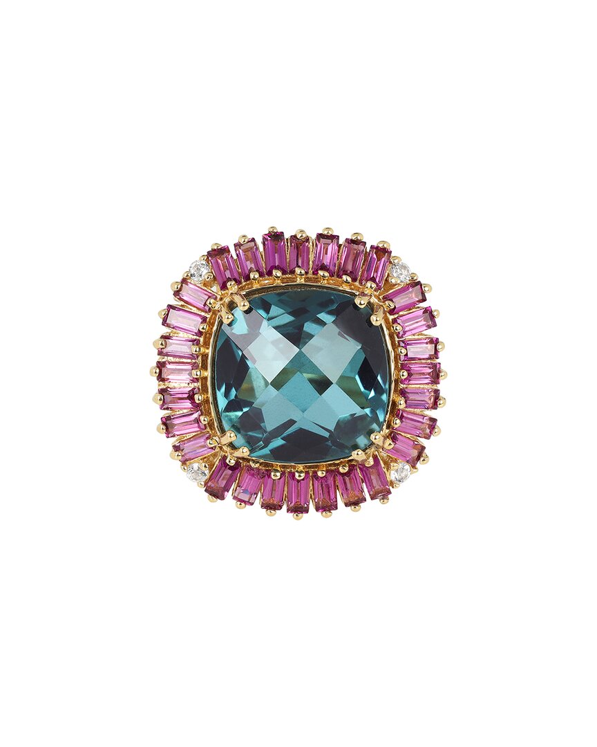 Tiramisu 18k Over Silver 6.00 Ct. Tw. London Blue Quartz
