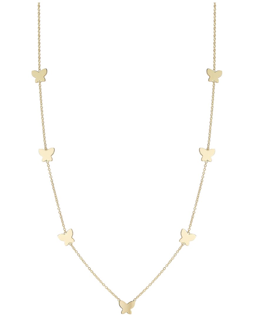 ITALIAN GOLD 14K ITALIAN GOLD BUTTERFLY STATION NECKLACE