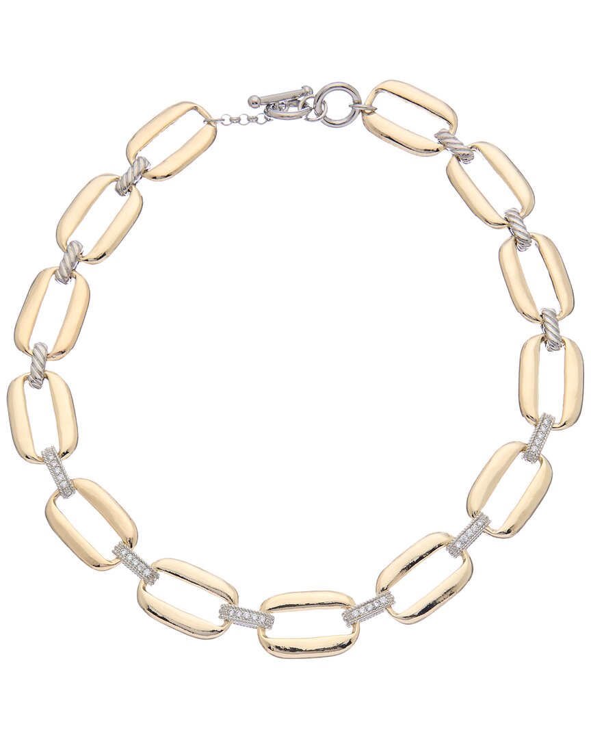 Juvell 18k Plated Diamond Cz Link Necklace
