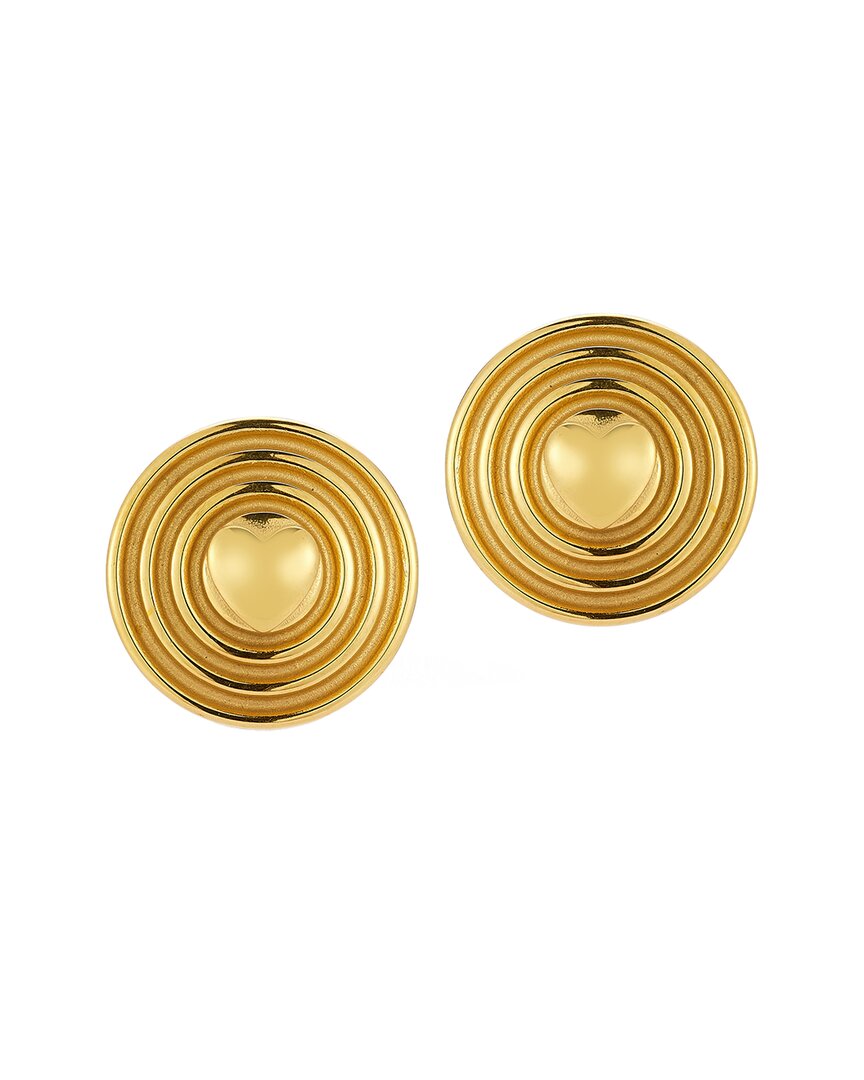 Sphera Milano Plated Bold Round Heart Earrings
