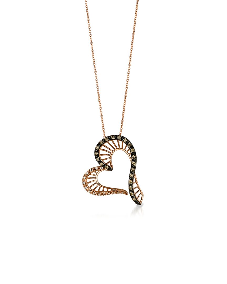 Le Vian Diamond Heart Necklace 3/8 ct tw 14K Strawberry Gold 19” | Kay
