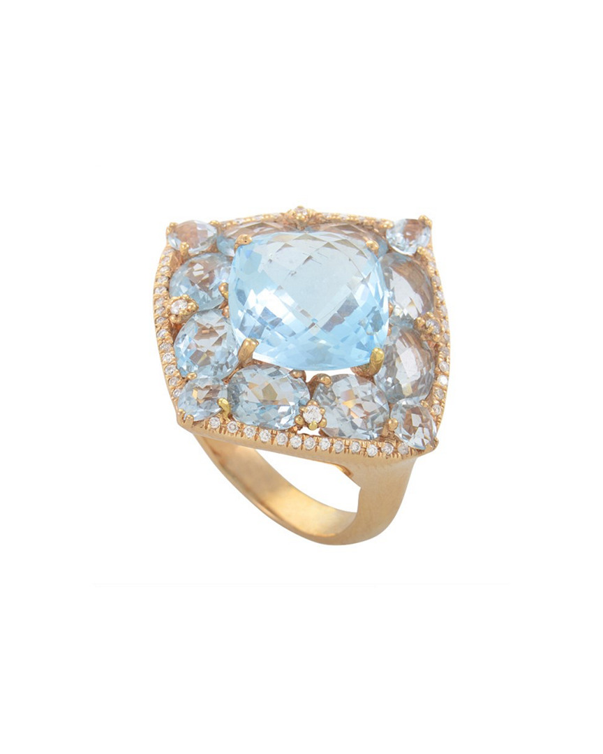 Image of French Collection K Rose Gold . ct. tw. Diamond & Topaz Ring
