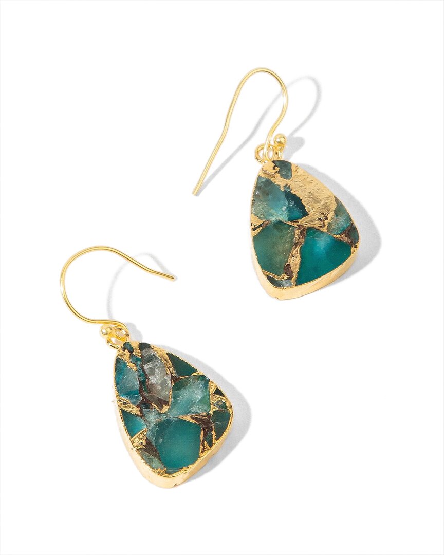Saachi 18k Plated Mojave Turquoise Triangle Earrings