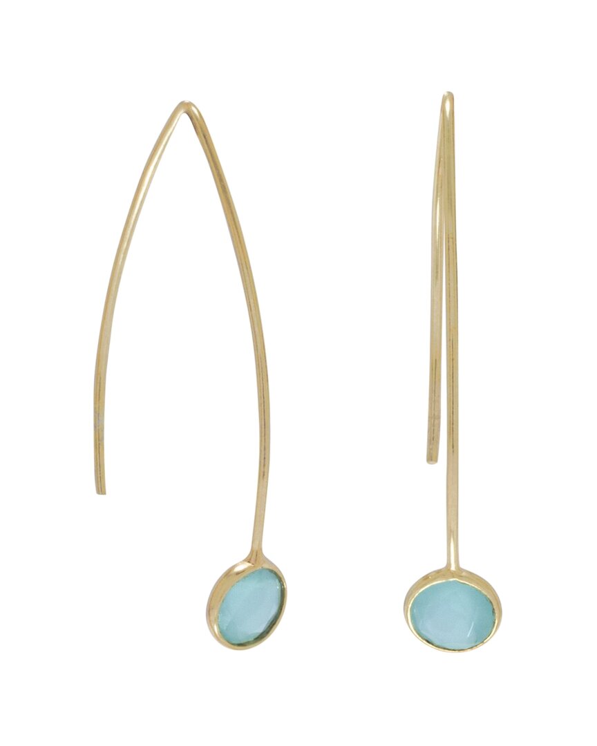 Liv Oliver 18k Over Silver 1.70 Ct. Tw. Quartz Drop Earrings In Gold