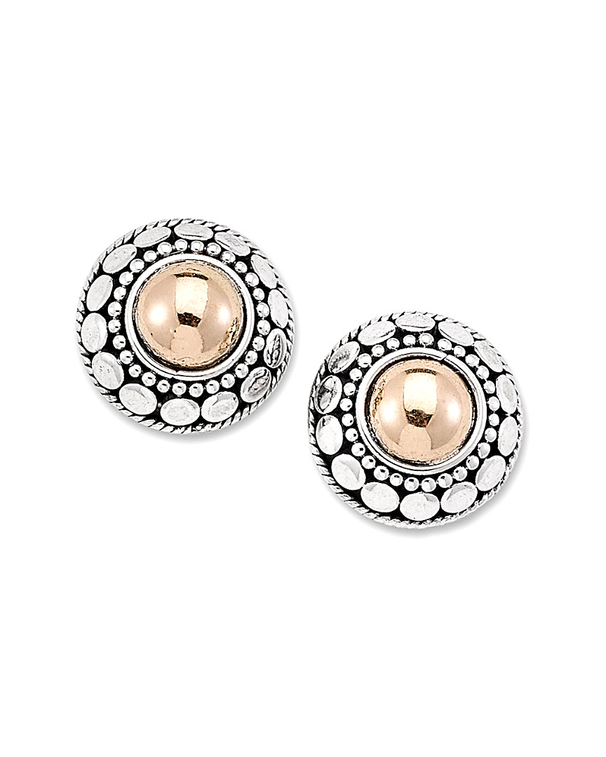 Samuel B. Jewelry Silver & 18k Circle Halo Studs