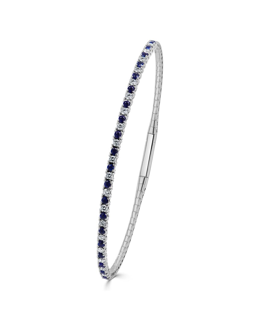 Sabrina Designs 14k 1.04 Ct. Tw. Diamond & Sapphire Flexible Bangle Bracelet
