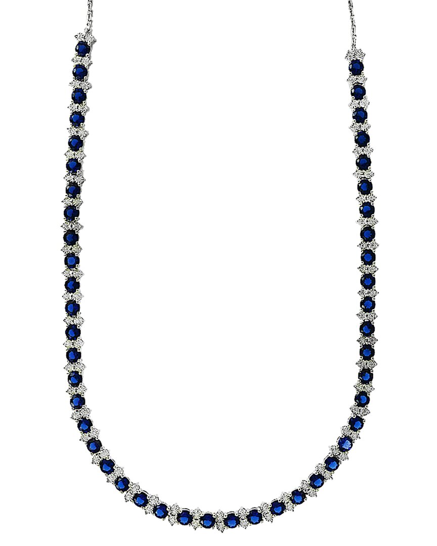 Effy Fine Jewelry Silver 5.38 Ct. Tw. Diamond & Sapphire Necklace