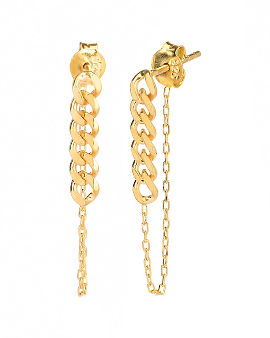 Gabi Rielle 14k Over Silver Curb Chain Drop Earrings