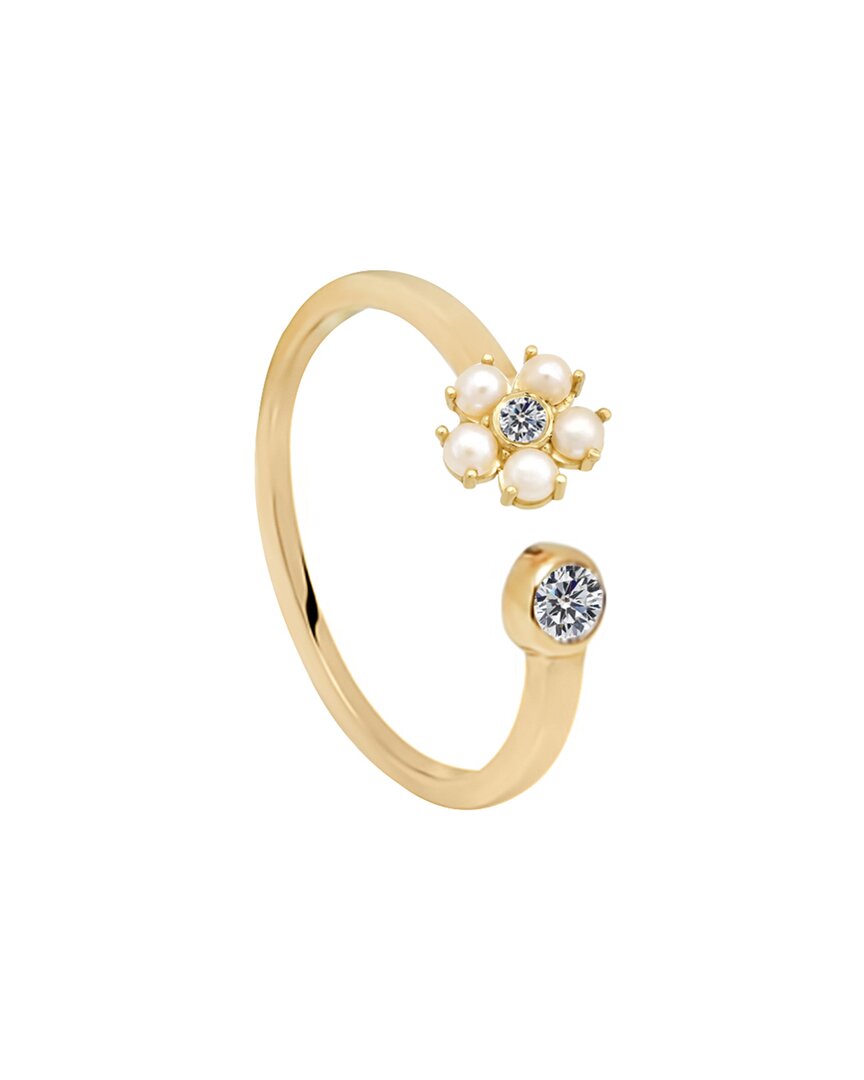 Gabi Rielle 14k Over Silver Flower Adjustable Ring