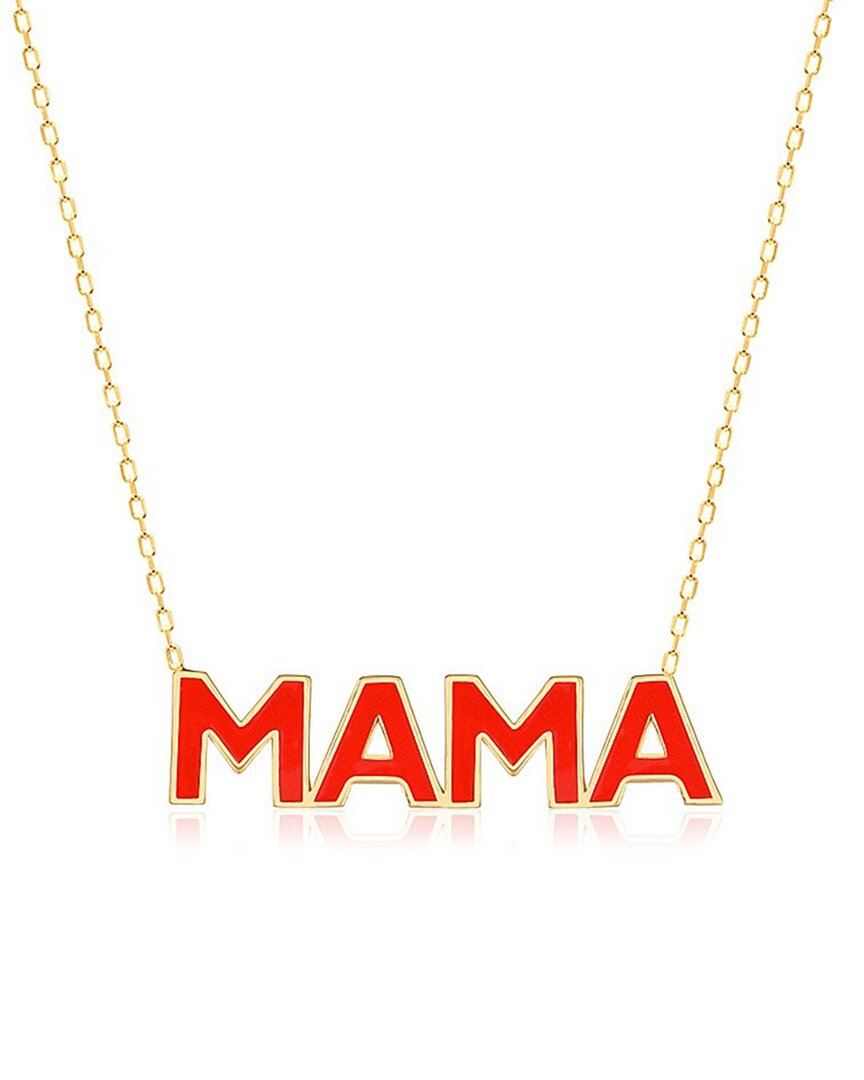 Gabi Rielle 14k Over Silver Mama Necklace In Red